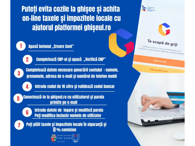 Puteți scăpa de cozile la ghișee dacă achitați on-line taxele și impozitele locale cu ajutorul platformei ghișeul.ro