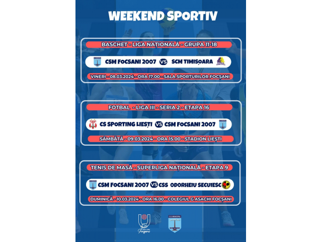 Evenimentele sportive din weekend-ul 8-10 martie 2024