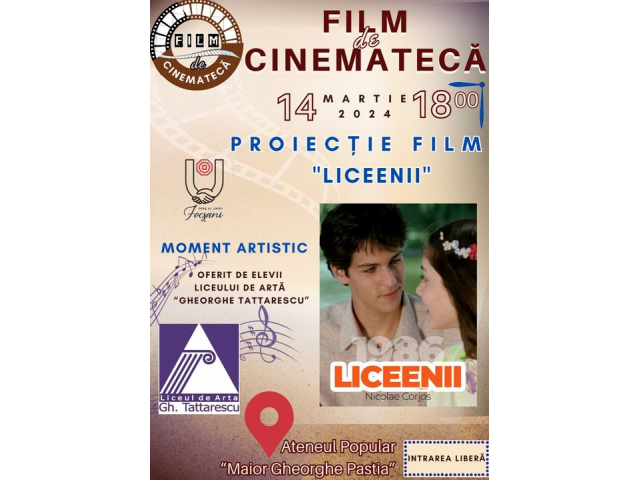 “Liceenii”, un film cu o poveste de dragoste și un șlagăr nemuritor la “Film de Cinematecă”