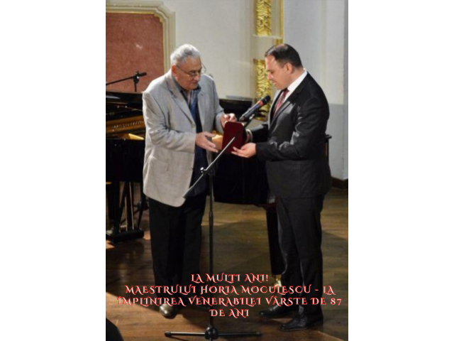 Scrisoare deschisă adresată Maestrului Horia Moculescu, Cetățean de Onoare al Municipiului Focşani