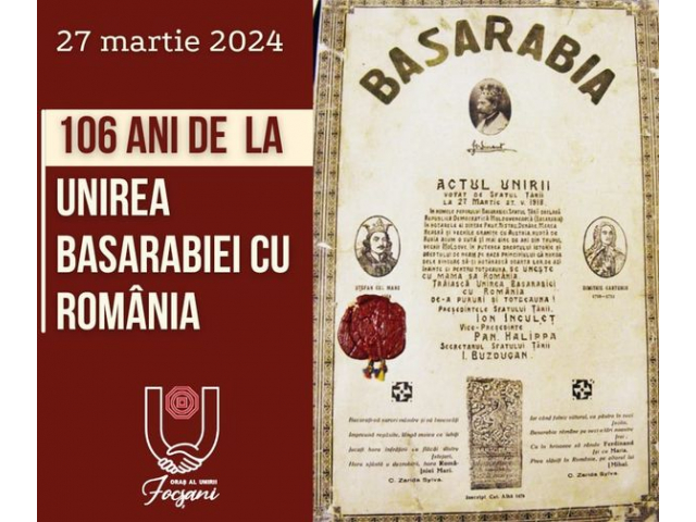 106 ani de la  Unirea Basarabiei cu România