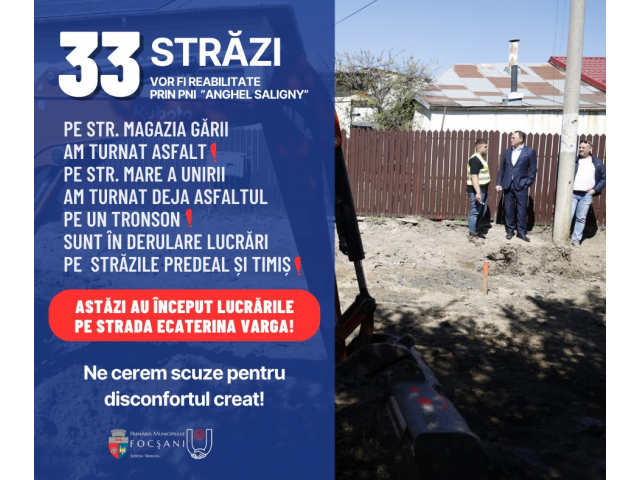 Au început ucrările de reabilitare a străzii Ecaterina Varga