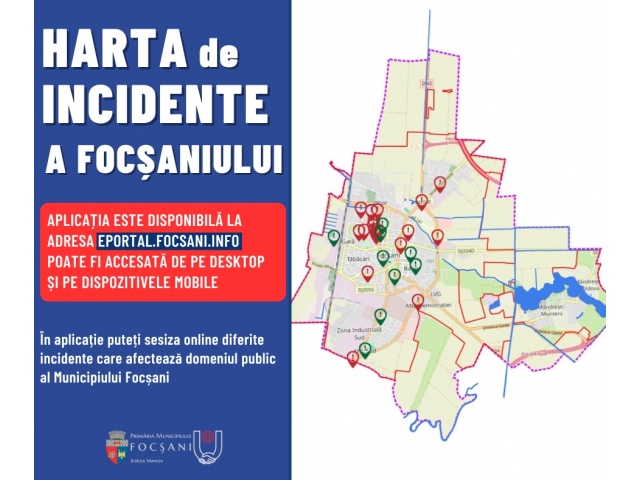 Focșănenii pot marca online incidentele din oraș